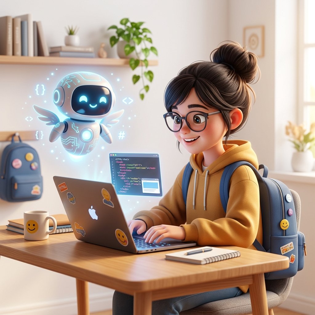 Student learning with AI Assistant